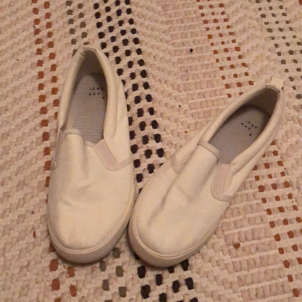 White slip on shoes